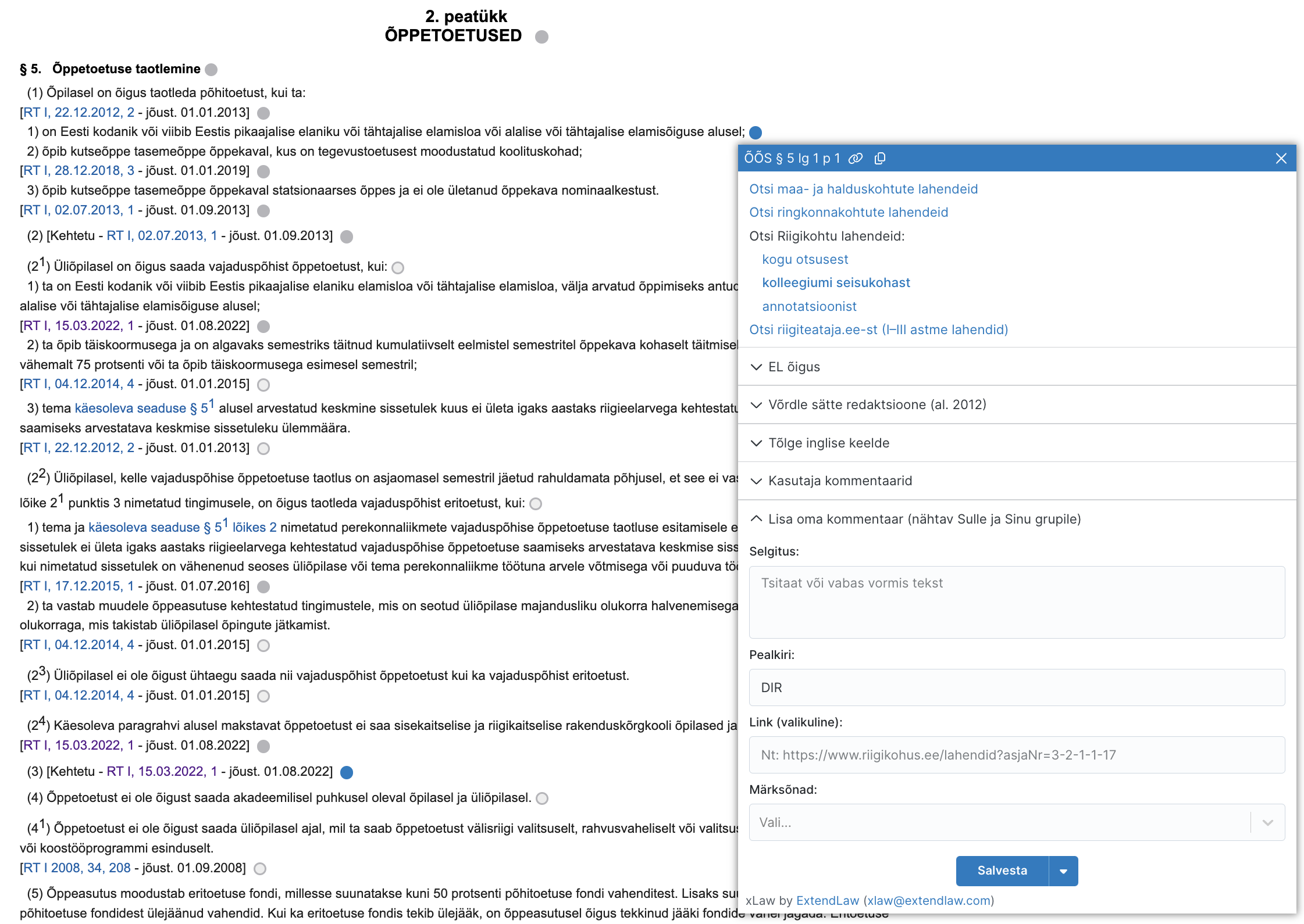Õppetoetuste- ja õppelaenu seadus