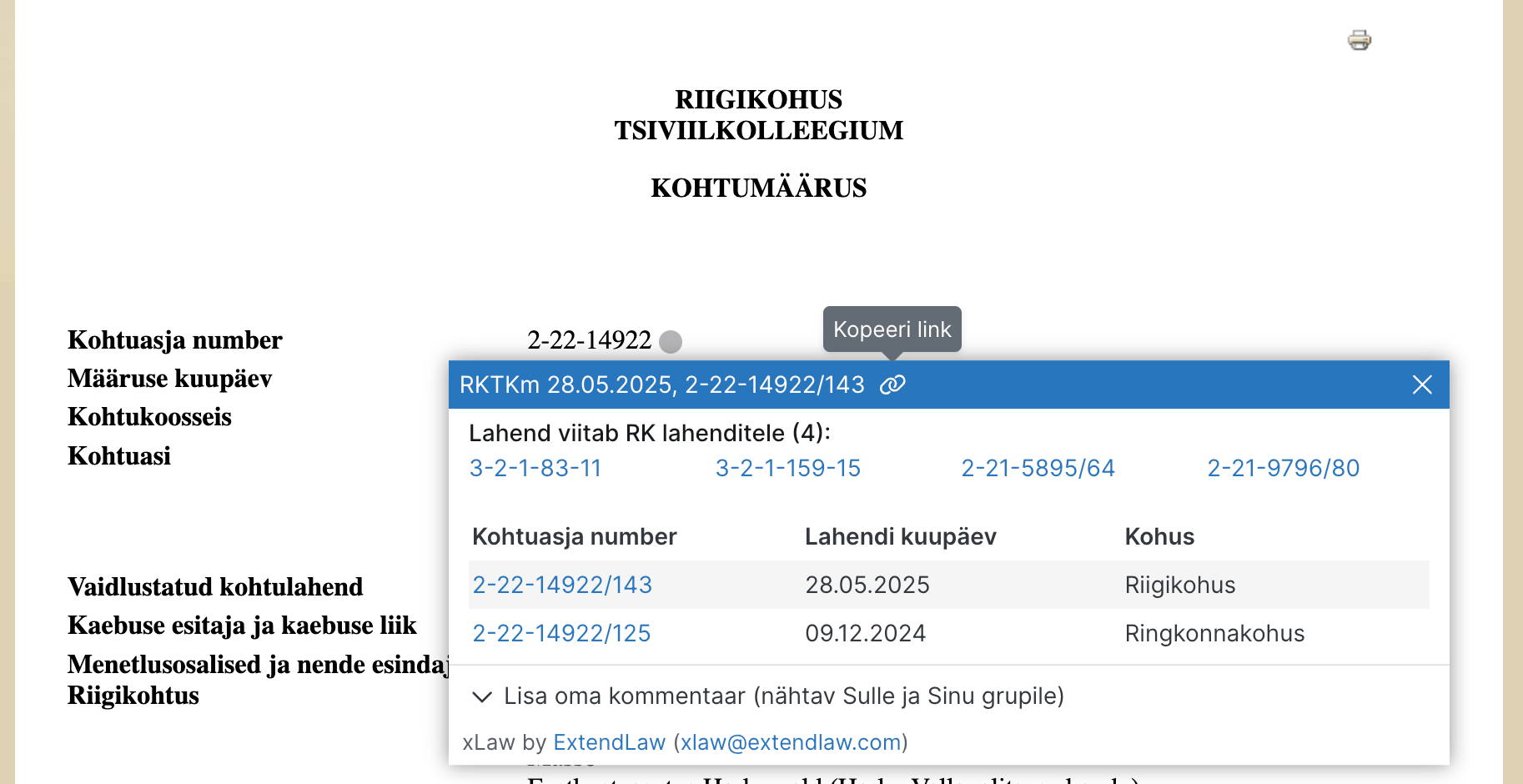 Viite kopeerimine koos lingiga