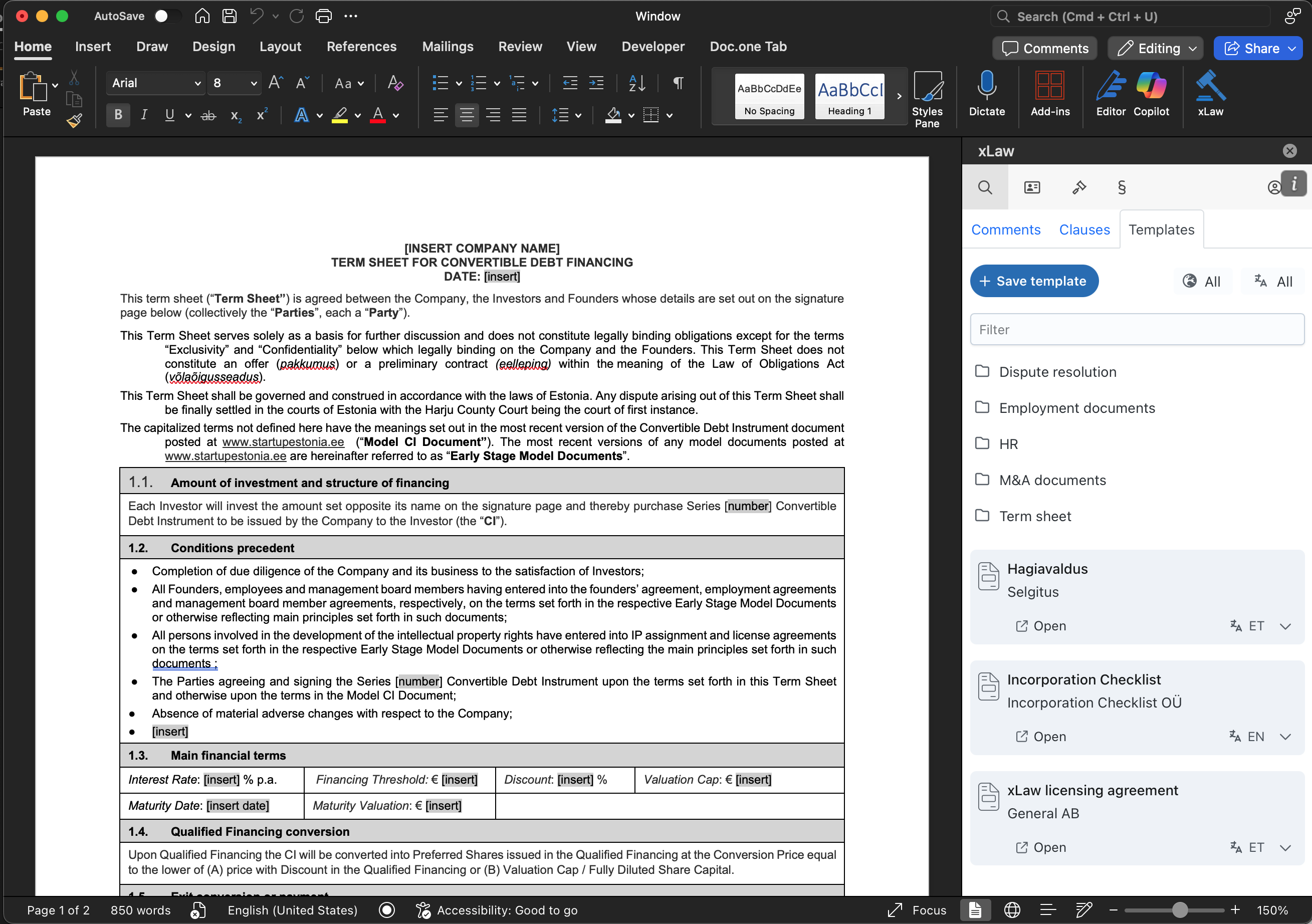 Dokumendipõhjade kaustad